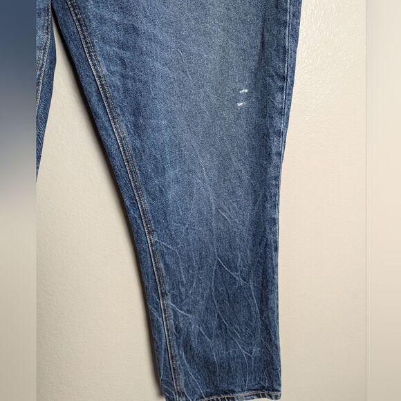 Grlfrnd Karolina High Rise Straight Crop Hudson River Button Fly Denim Jeans 32 - Picture 6 of 9